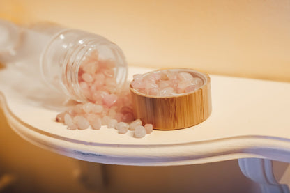 Bouteille d’eau avec crystaux de Quartz